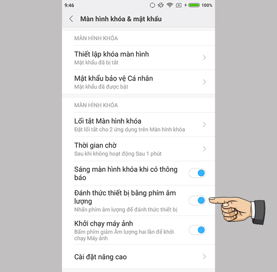 Bật tính năng